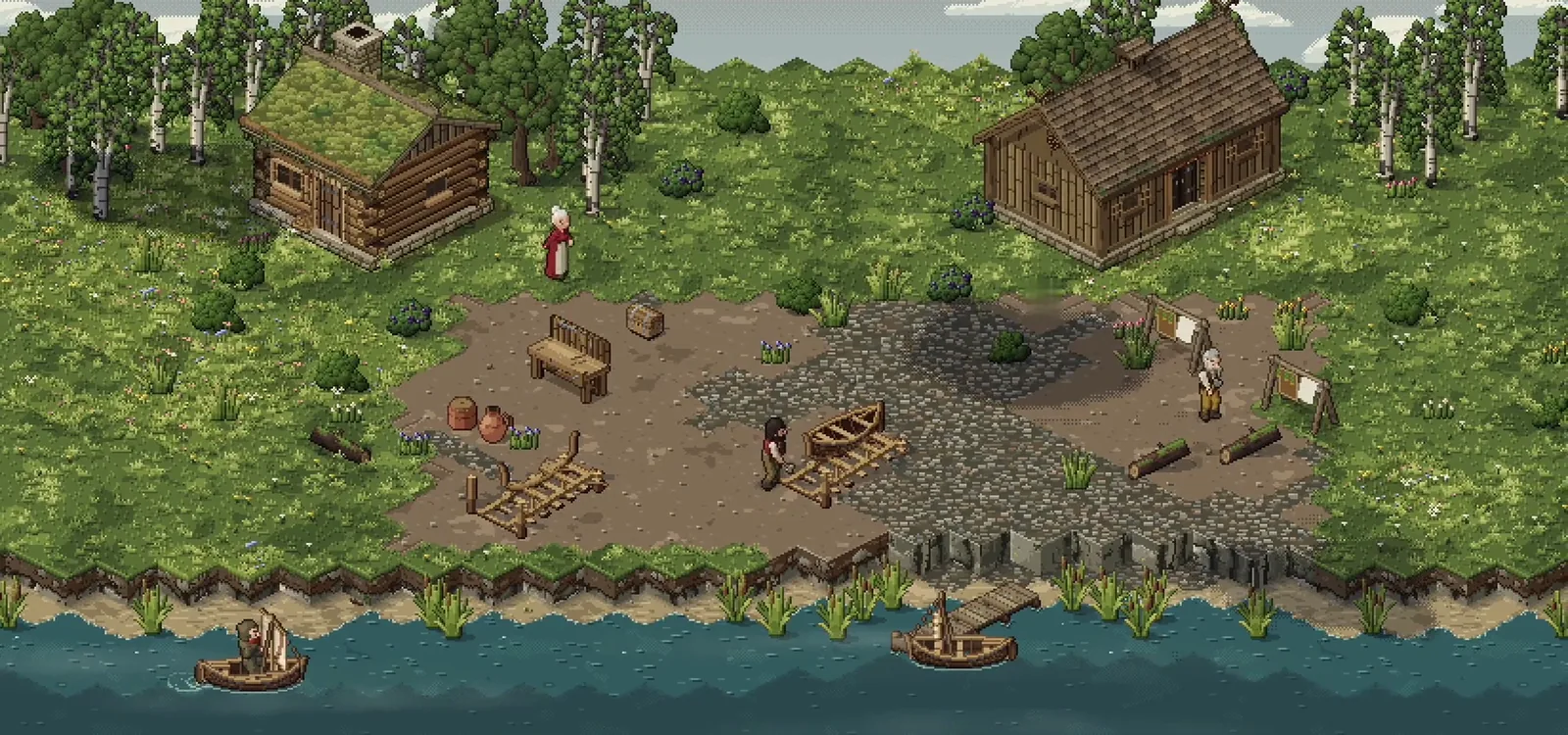 The ferry town of Solstice Cove on the river Lyuta