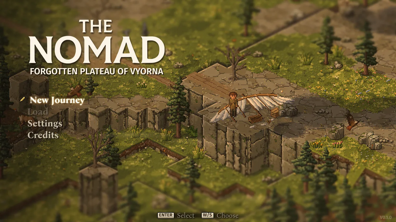 The Nomad title screen